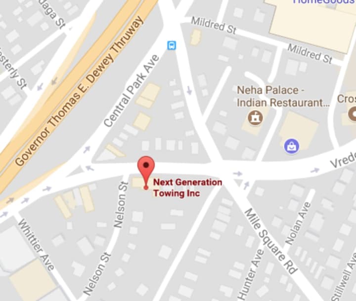 Three firefighters were injured battling a blaze at Next Generation Towing in Yonkers.