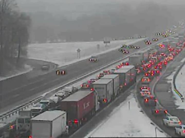 There is gridlock on Westchester-bound traffic on I-87 Thursday morning.
