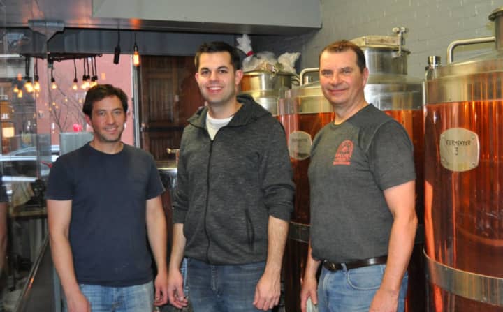 Left to right: Adam Letize, Shane Nunes and John Commander are the head brewers at Iron Brewing Company in South Norwalk.
