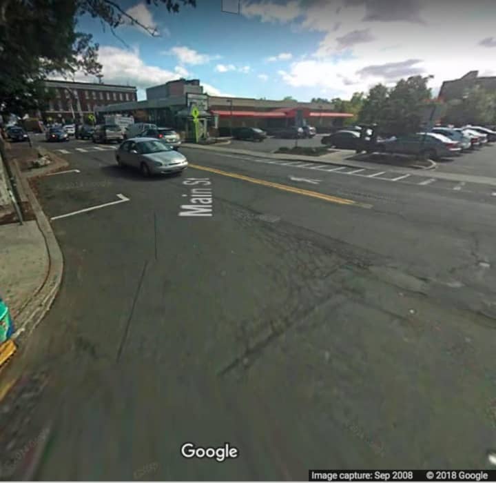 The intersection of Bridge Street and Main Street in Nyack.