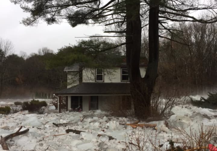 A home was overcome and flooded with ice and water.