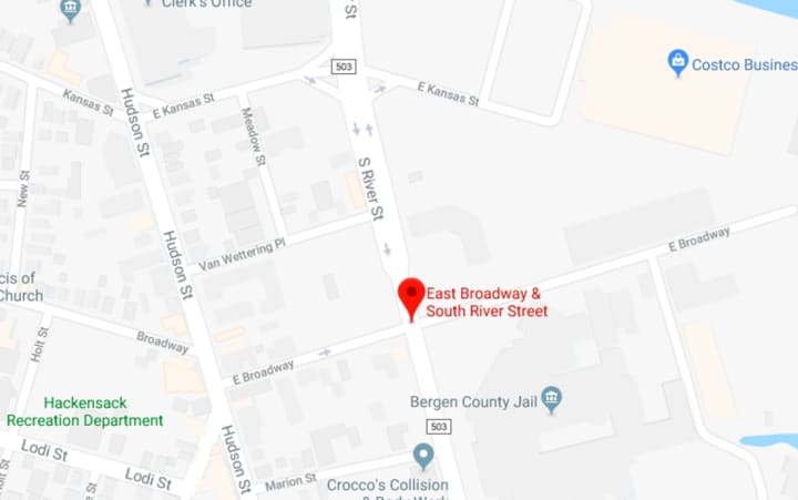 A Hackensack man who was jaywalking was issued a summons and transported to the hospital after being struck by a vehicle Tuesday evening, police said.