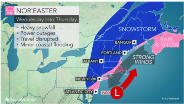 A look at the new Nor&#x27;easter taking aim at the area.