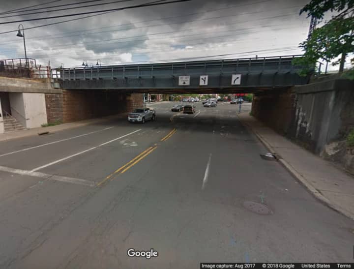 The overpass at Hoyt Avenue and Mamaroneck Avenue.