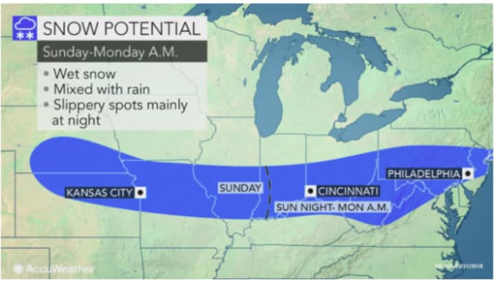 A look at the storm system that will affect the area overnight Sunday into Monday.