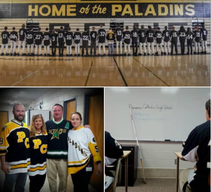 The Paramus Catholic Hockey Team and affiliated staff are wearing jerseys in solidarity with the Humboldt Broncos, a Canadian team whose bus collided with a tractor trailer on the way to playoffs last week, killing 16.