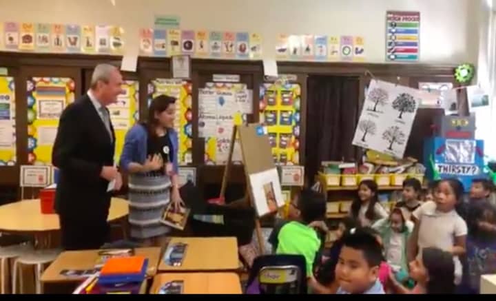 Governor Phil Murphy surprised Hackensack teacher Norma Hernandez and her students on Tuesday.
