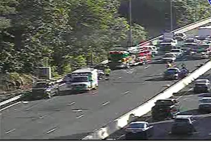 A crash that took out two lanes caused gridlock on I-95 in Westchester, stretching to the Fairfield County border during the Tuesday morning commute.