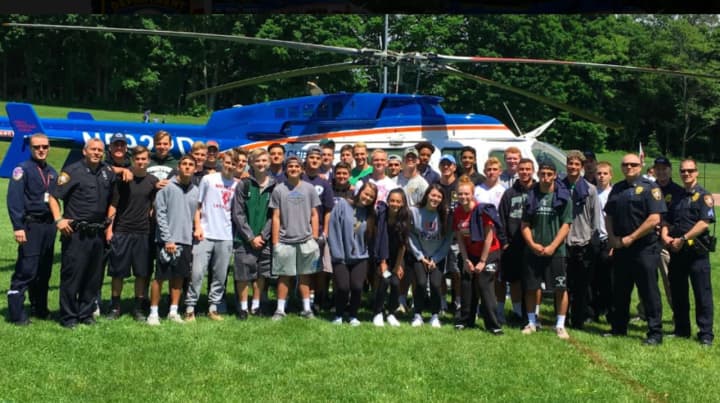 A Westchester County Police helicopter crew paid a visit to Yorktown and Lakeland high schools.