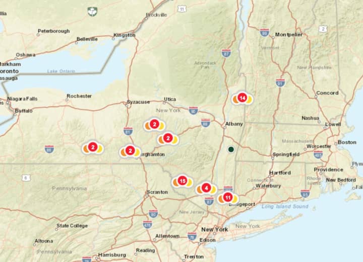 More than 50 outages are being reported by NYSEG customers, affecting more than 500 residents in the Hudson Valley.