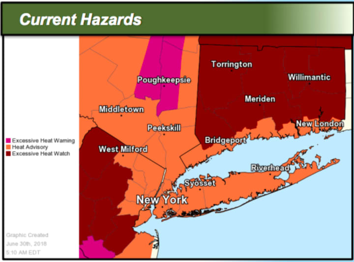 A look at heat warnings throughout the area.