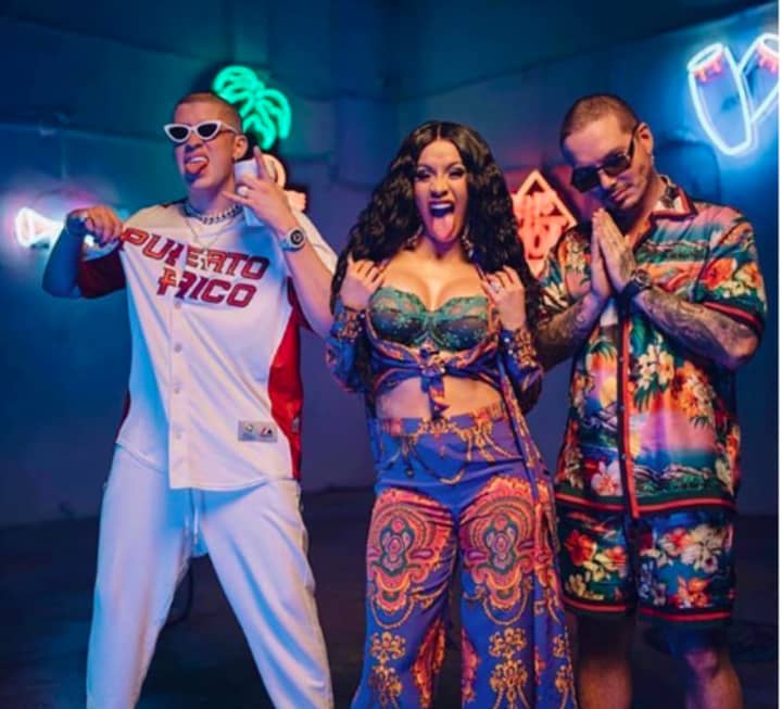 Cardi B of Edgewater with J Balvin and Bad Bunny, whose song  &quot;I Like It&quot; just took the top spot on the Billboard Hot 100.