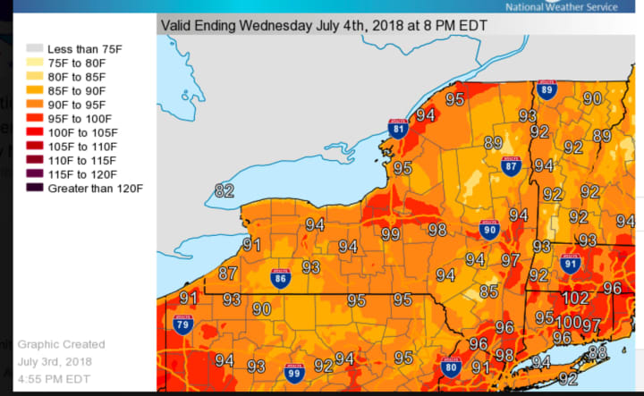 The heat index - the combination of the actual temperature and humidity - will make it feel like it&#x27;s in the mid-90s on Wednesday.