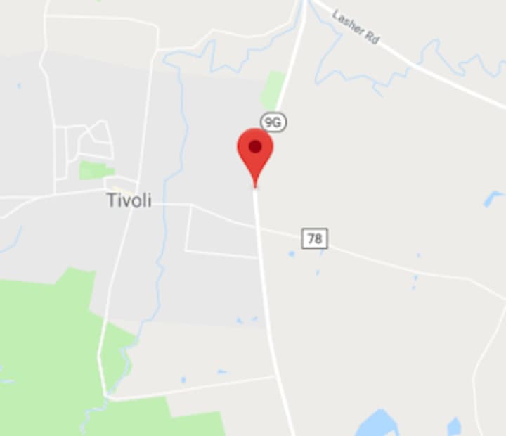 Traffic is slow on Route 9G in Tivoli due to a crash.