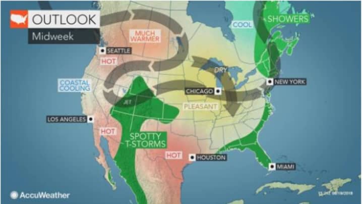 A look at the midweek weather pattern.