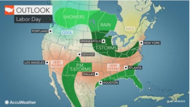 Here&#x27;s the projected weather pattern for Labor Day.