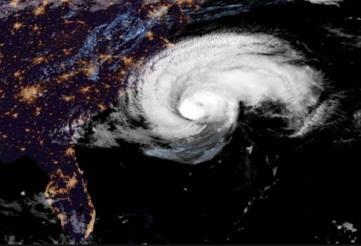 A satellite image of Hurricane Florence.