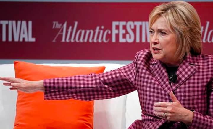 Hillary Clinton of Chappaqua slammed President Trump at the Atlantic Events Festival.
