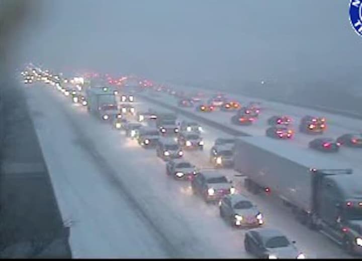 A look at conditions on I-287 at the Saw Mill Parkway at 4:30 p.m. Thursday.