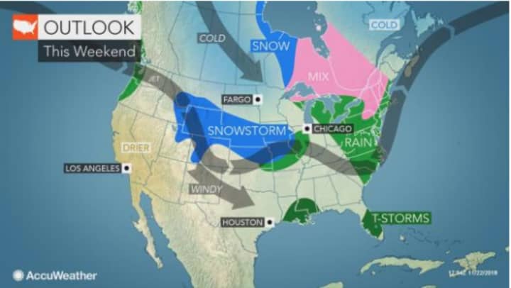 Frigid weather will give way to a new round of rainfall.