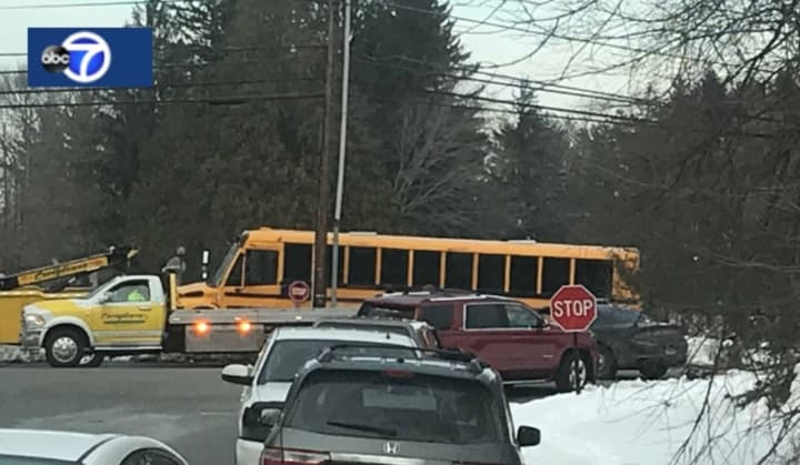 The driver of a school bus was found slumped on the floor after her bus crashed Friday in Boonton -- sending at least six students to the hospital, according to multiple reports.
