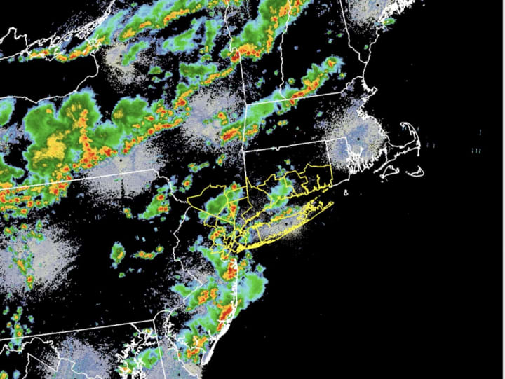 A look at the storms sweeping through the region in this radar image from 2:30 p.m. Saturday, July 6.