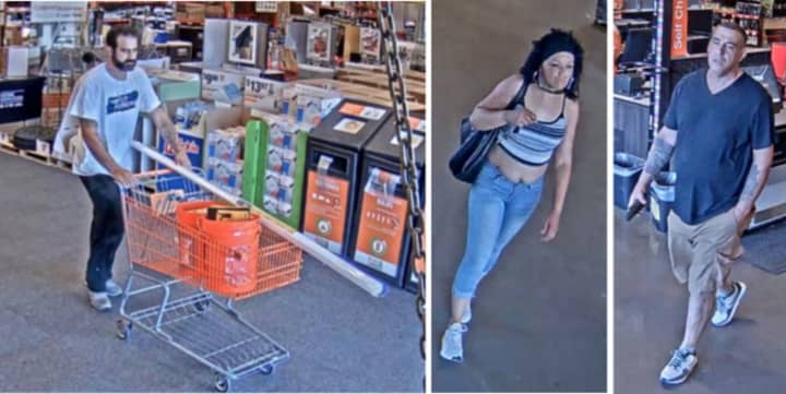 Police are on the lookout for two men and a woman suspected of stealing power tools from Home Depot (839 New York Avenue) on Sunday, July 21 around 1:50 p.m.