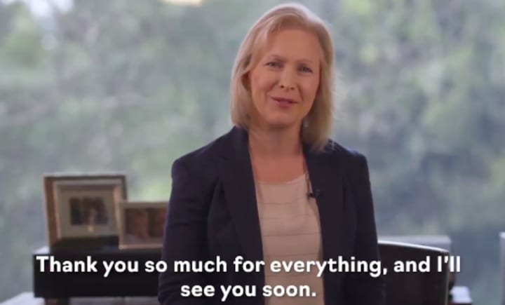 Sen. Kirsten Gillibrand announces her decision in a video posted on Twitter.