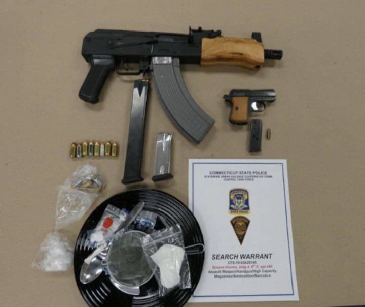 Drugs and weapons seized during the bust.