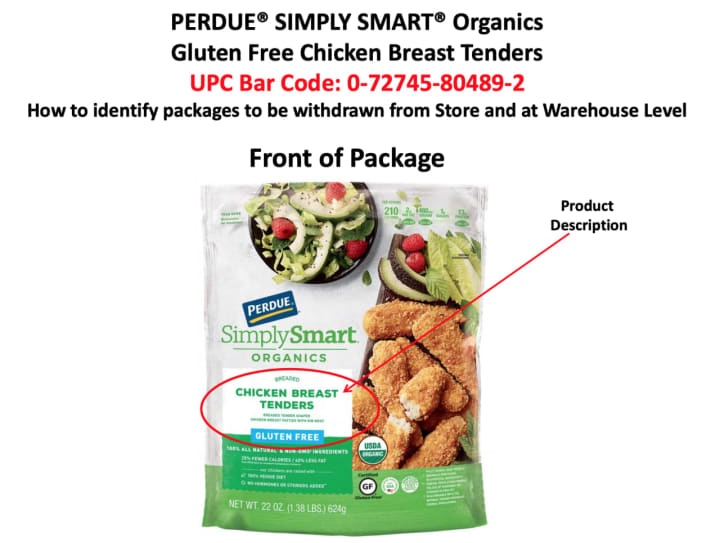 Perdue is recalling a gluten-free chicken breast product.