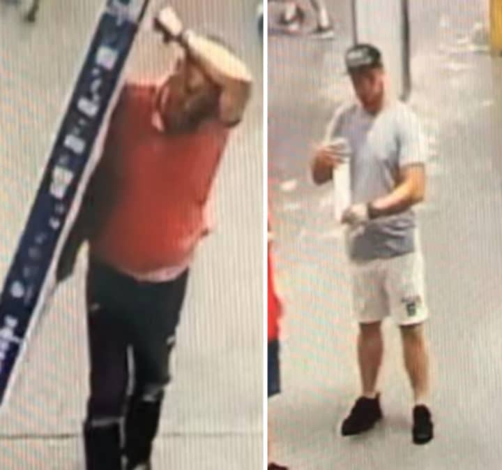 Police are on the lookout for two men suspected of stealing a 55-inch Samsung television from BJ’s Wholesale Club in Islandia (1000 Old Nichols Road) on Wednesday, Sept. 4 around 7:40 p.m.