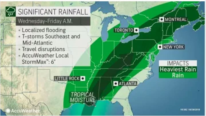 The heaviest rain is now expected later in the evening on Halloween Thursday, Oct. 31 and overnight into Friday, Nov. 1.
