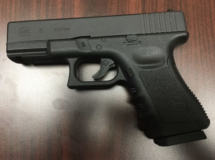The realistic BB gun allegedly used in the shooting, police say.