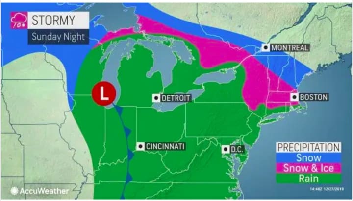 A complex storm system will sweep through the area starting late in the weekend.