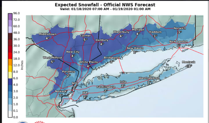 Here are the National Weather Service&#x27;s projections for snowfall, released Friday morning, Jan. 17.