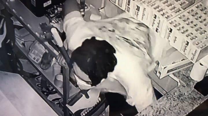 A suspect was captured on camera during a burglary at the BP gas station in Mineola.