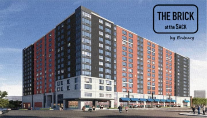 Construction is fully underway for The Brick, a highly-anticipated 14-story residential and retail building on Main Street in Hackensack.