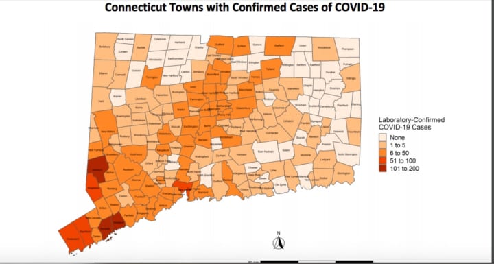 A look at the counties with the most and least confirmed Connecticut COVID-19 cases.