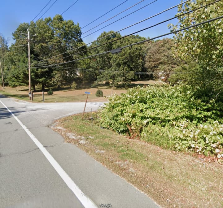 The intersection of Bloomingburg Road and Allen Lane in Wallkill, where the motorcyclist was killed.