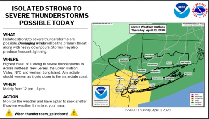 A look at the severe thunderstorms possible on Thursday, April 9.