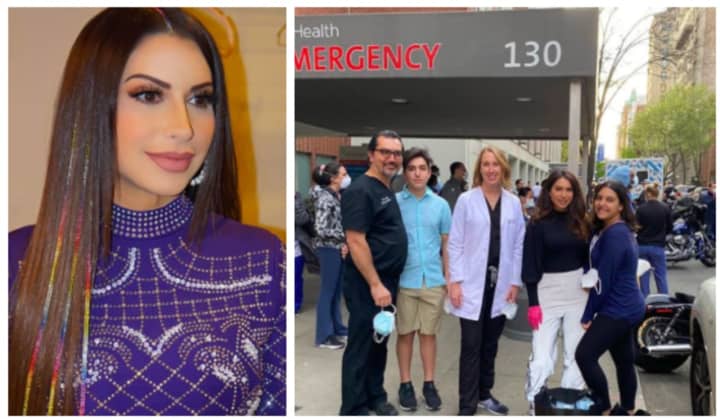 &quot;Real Housewives of New Jersey&quot; star Jennifer Aydin of Paramus is donating PPE to healthcare facilities after defeating coronavirus, along with daughter Gabby. Pictured right: Aydin donated PPE to Lenox Hill Hospital in NYC.
