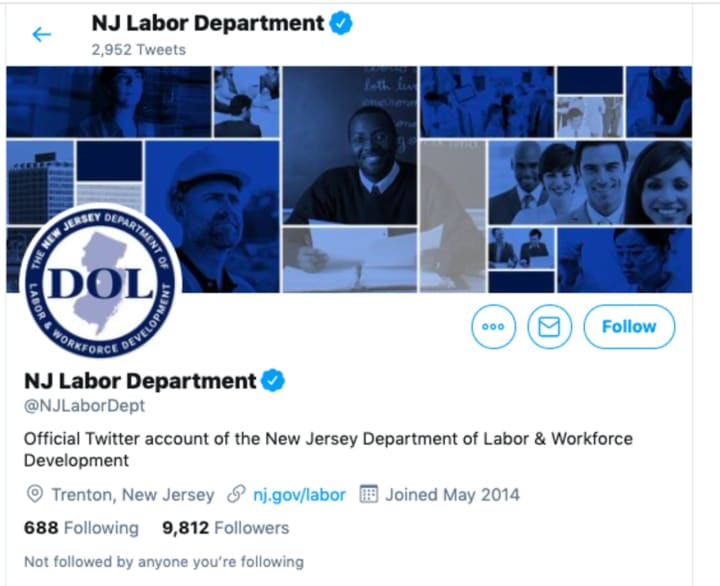 NJ Department of Labor Twitter