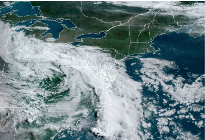 A satellite image of the region on Friday morning, May 22.