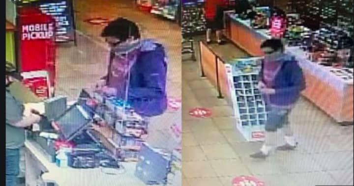 A man matching Peter Manfredonia&#x27;s description was picked up by a surveillance image at the cash register of a gas station in Pennsylvania.