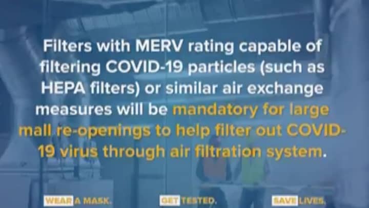 Malls have been mandated to install air filtration systems that can filter out COVID-19 particles.