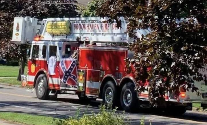 The Brookhaven Fire Department has come under fire for decorating a truck with a Confederate flag.