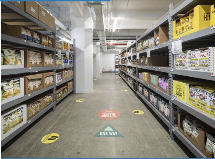 The market&#x27;s first-ever permanent online-only store&#x27;s first day of business was on Tuesday, Sept. 1 in Brooklyn with aisles set up for employees to allow for social distancing, similar to a conventional supermarket with customers inside.