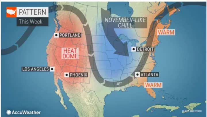 A look at the weather pattern for this week shows warm than average temperatures in the Northeast.