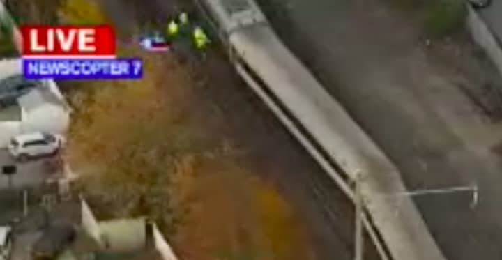 Aerial view of last weeks train derailment. (Photo Courtesy Eyewitness News 7)