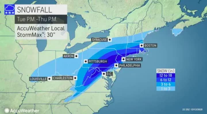 North Jersey and Eastern Pennsylvania could see between 12 and 18 inches of snow, along with blizzard-like conditions this week.